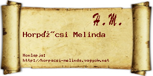 Horpácsi Melinda névjegykártya